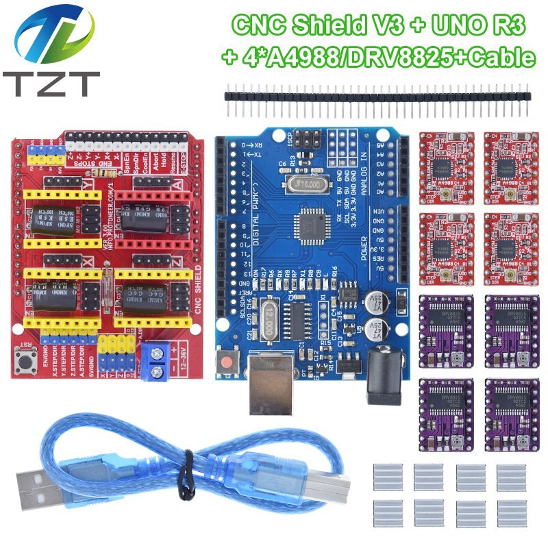 TZT CNC  V3   3D Printe + 4pcs DRV8825 ..